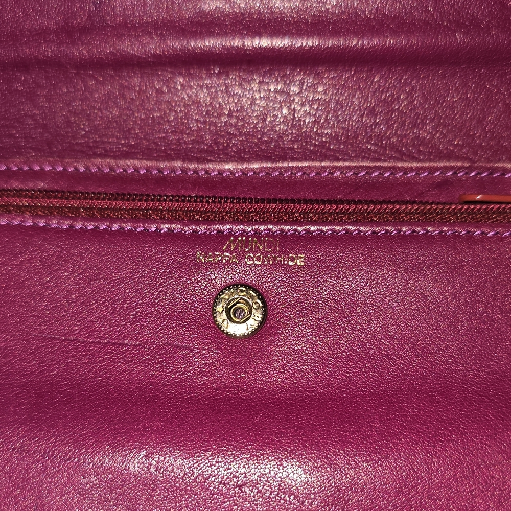mundi Plum Leather Envelope Wallet - Picture 5 of 9